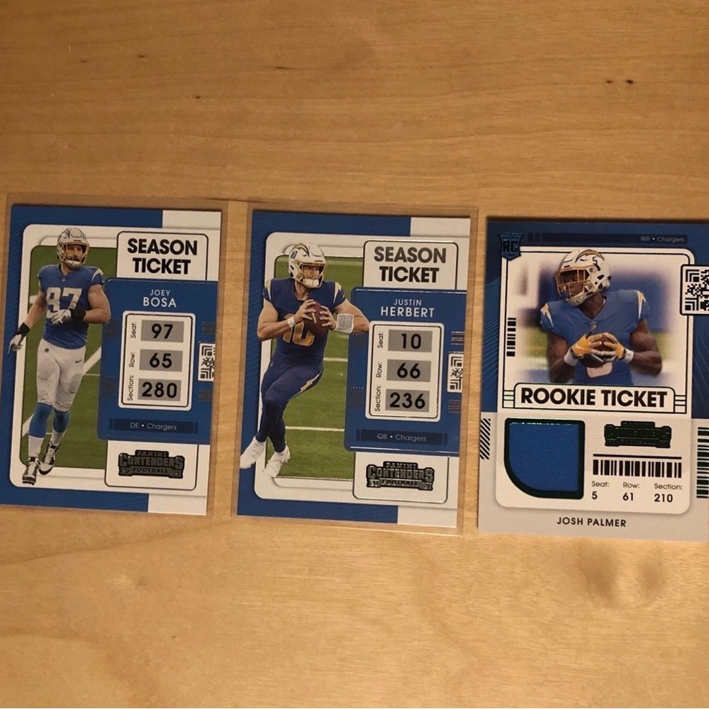 Panini NFL Los Angeles Chargers Football Card Lot